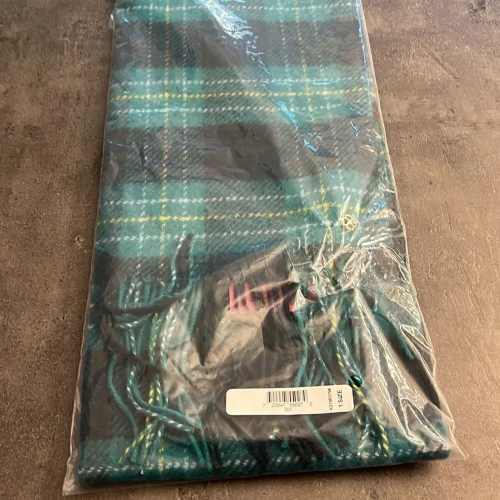 NWT Kate Spade greenhouse plaid woven wool scarf